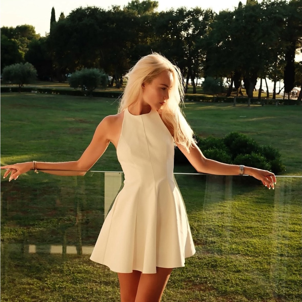 Zara White Halter Mini Dress